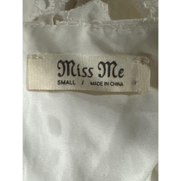 Miss Me White Eyelet and Ruffle Western Mini Dress, Size Small, White - Picture 13 of 13